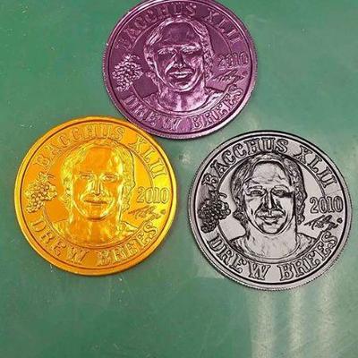 NND0001 Lot - $5 Pay online by Vemno, Paypal, or Square Call for info 504-430-0909 DREW BREES Saints 2010   $5.00 SET OF THREE MARDI-GRAS...