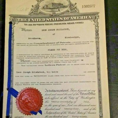 https://www.ebay.com/itm/114065238480 LAN635 UNITED STATES OF AMERICA PATENT DOCUMENT DATED 1924 FOR FRAMES FOR BEDS
