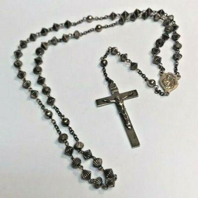 https://www.ebay.com/itm/124135450918 RX127: STERLING SILVER ROSARY $75