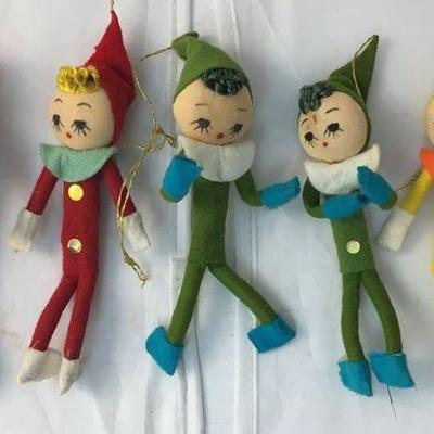 https://www.ebay.com/itm/114190022953	KB0121: Vintage 1960's Christmas Pixie Elf Hanging Ornaments Made In Japan, 5 pieces $20

