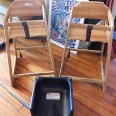 2 Wood High Chairs & Booster Seat