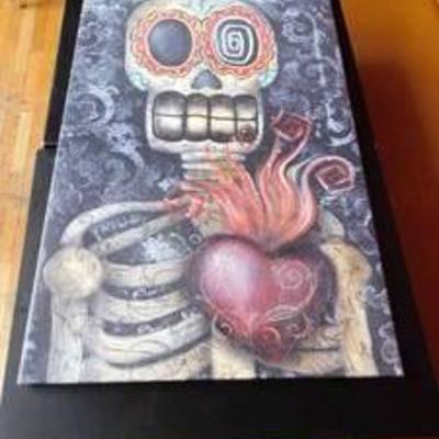 Day Of The Dead Skull Canvas Art