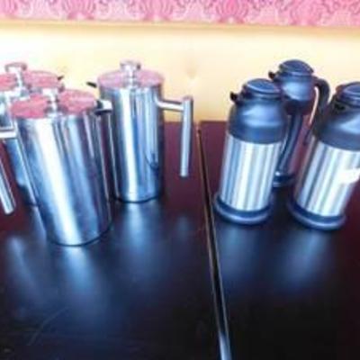 Lot of 6 Stainless Carafes