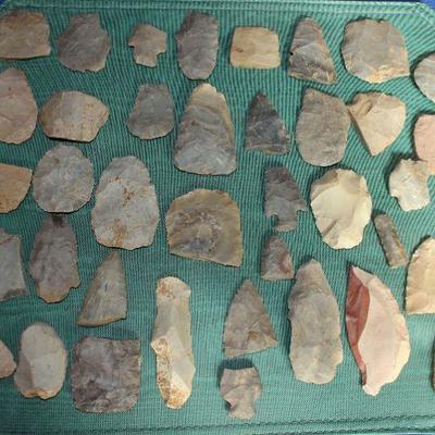 Lot 47: Native American Spearheads, Scrapes, Drills and Knives from South Carolina and Georgia
  $30