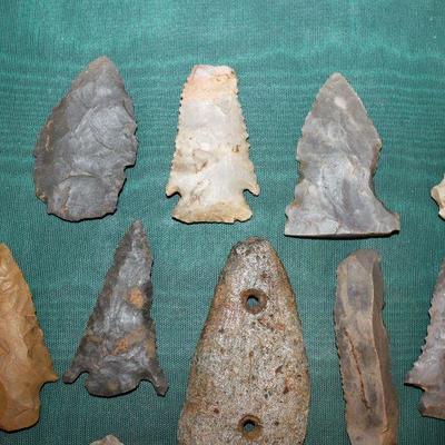 Lot 53: Native American Spearheads and Tools from South Carolina and Georgiae  $30