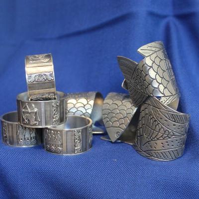 Lot 113: 2 sets Pewter Napkin Rings $10