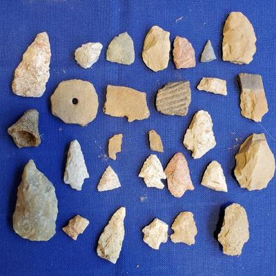 Lot 80:  Native American Embossed Pot Shards From SC and Ga. 2000BC-1670 AD   $50