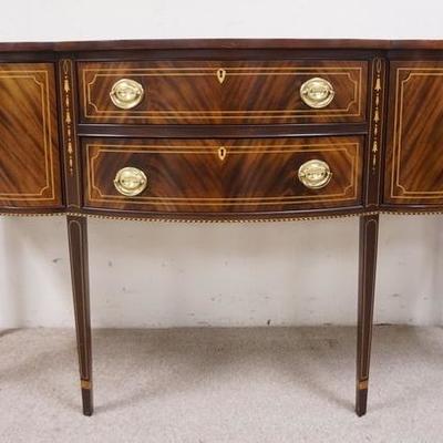 1003	STICKLEY FEDERAL STYLE MAHOGANY BELL FLOWER STYLE SIDEBOARD WITH SECRET COMPARTMENT.