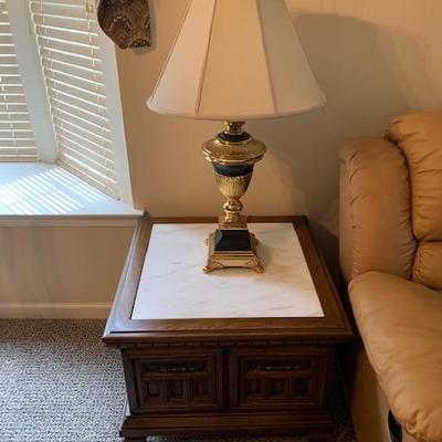 Marble Top and Mediterranean Side Table $60