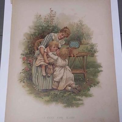 https://www.ebay.com/itm/124163893181	AB0243 VINTAGE 19TH CENTURY BOOK PLATE BLOCK COLOR PRINT $10.00 9 3/8 X 7 3/8 INCHES A KISS FOR...