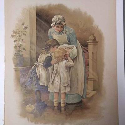 https://www.ebay.com/itm/114197406570	AB0240 VINTAGE 19TH CENTURY BOOK PLATE BLOCK COLOR PRINT. THE NEW BABY 9 3/8 X 7 3/8 INCHES $10.00...