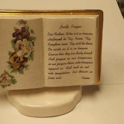 BR4162007 VINTAGE CERAMIC PEN  HOLDER WITH LORD'S PRAYER ON FRONT $10.00 BOX 75 	Pay online by Venmo: @Rafael-Monzon-1, PayPal Email:...