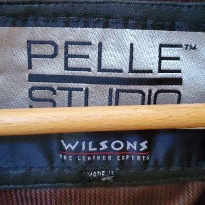 #10 - Men's Black Leather Jacket by Pelle Studio / Wilson's Leather Experts, size 2XLT, interior pocket, matching Thinsulate vest, great...