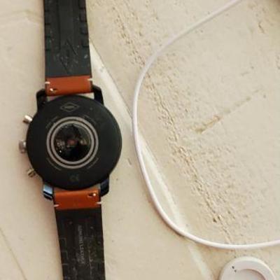 #62 - Fossil Gen 4 Smartwatch Explorist HR, tan leather, bought new this year, great condition, lightly used, comes with receipt, manual...