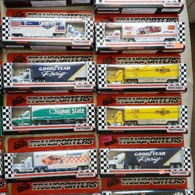 #5 - 72 1990's Nascar Related Tyco Die-Cast Semi Trucks, new in box, sold as a lot ($250/lot)