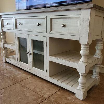 #25 - Buffet Cabinet / TV Stand, Contemporary, Country/Farmhouse, distressed look, great condition, 70