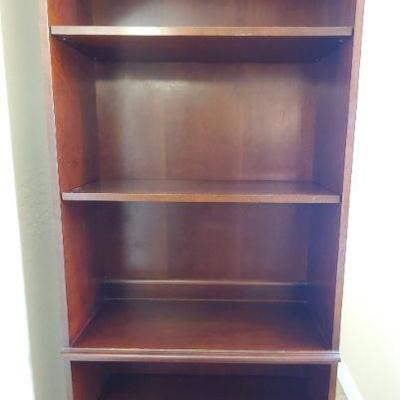 #68 Dark Wood Bookcase by Hooker Furniture, solid wood, sturdy, great condition, 78