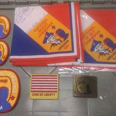 https://www.ebay.com/itm/114200222326	AB0279 VINTAGE LOT OF 7 BOY SCOUTS OF AMERICA ITEMS VIRGINIA NATIONAL SCOUT JAMBORE 1981 BELT...