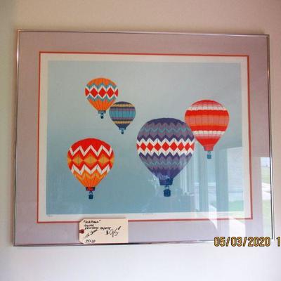 $95,00 SIGNED AND NUMBERED TITLED "AIRBORNE"  35X28  SILK SCREEN  132/275