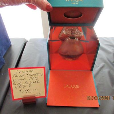 $190.00  LALIQUE FALCON COLLECTION EDITION 1995  60 ML 1/2 FULL WITH BOX
