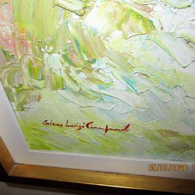 $450.00  IMPASTO BY G. LUIGI COMPOTES?  ITALIAN PAINTER, FRAMED 22X44