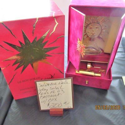 $200.00  SALVADOR DALI/ LEROY SOLEIL 1/2 US FL OZ/ BACCARAT WITH BOX.