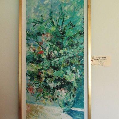 $450.00  IMPASTO BY G. LUIGI COMPOTES?  ITALIAN PAINTER, FRAMED 22X44