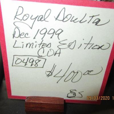 $400.00 ROYAL DOULTON DEC 1999 LIMITED EDITION (0498)