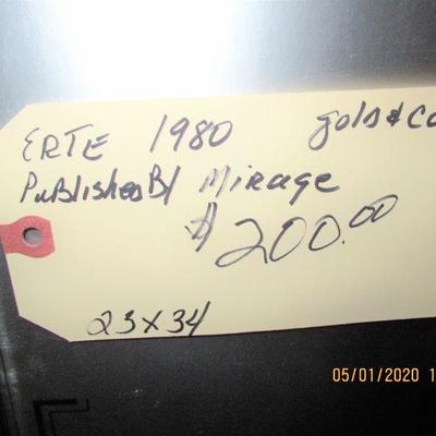 $200.00  1980 ERTE FRAMED PRINT, PUBLISHED BY MIRAGE 23 X 24