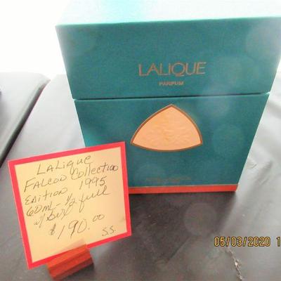 $190.00  LALIQUE FALCON COLLECTION EDITION 1995  60 ML 1/2 FULL WITH BOX