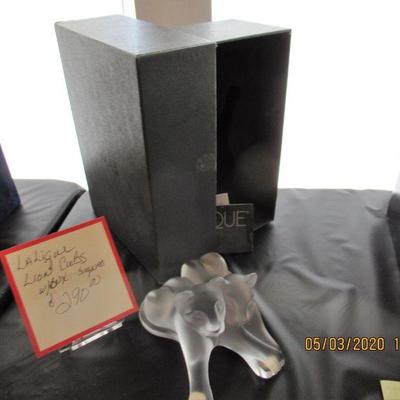 $290.00  LALIQUE LION CUBS WITH BOX,