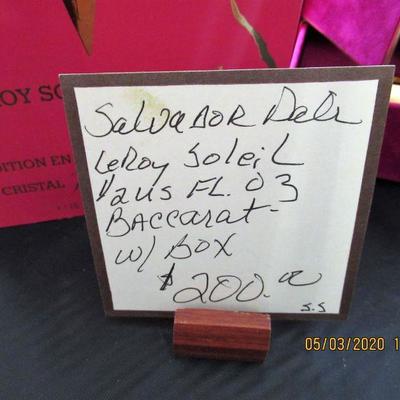 $200.00  SALVADOR DALI/ LEROY SOLEIL 1/2 US FL OZ/ BACCARAT WITH BOX.