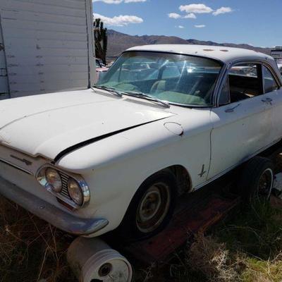 1124	
1963 Chevy Corvair 900 Monza
VIn 30927010975
Vehicle being sold on application for duplicate title.
Title not in hand.
DMV fees $59...