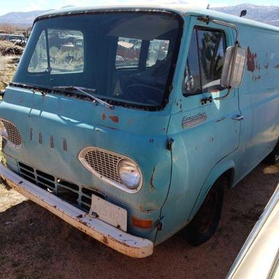 1108	
1965-67 Ford Econoline Super Van
VIN: E16AH831118 Mileage: 80,388 TMU
Vehicle being sold on application for duplicate title.
Title...