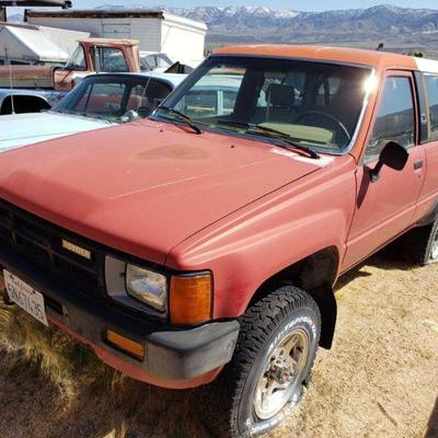 1144	
1984 Toyota 4Runner 4X4
Year: 1984
Make: Toyota
Model: 4Runner
Vehicle Type: Multipurpose Vehicle (MPV)
Mileage: 164,109
Plate:...
