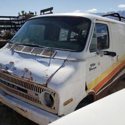 1092	
1972 Dodge Tradesman 100 B10 Van
VIN: B11AF2U708705 Mileage: 80,407 TMU
Vehicle being sold on application for duplicate title....