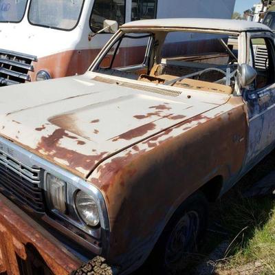 1080	
1977 Dodge D100 Pick Up
VIn D11AE7S197848
Vehicle being sold on application for duplicate title.
Title not in hand.
DMV fees $59...