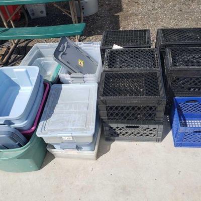 Plastic Storage Bins and  Milk Crates 