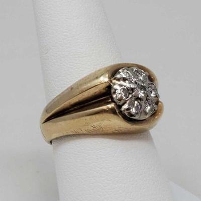 10k Gold Diamond Ring, 6.6g
Weighs Approx 6.6g, Size Approx 8.
