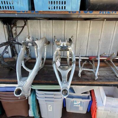 9018	
Dirt Bike Frames And Sub Frames
3 Dirt Bike Frames And 3 Sub Frames
