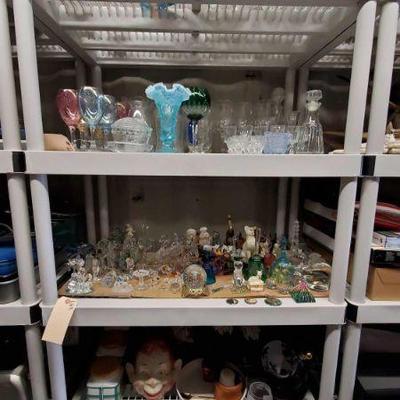 4530	
Misc Glassware and Figurines
Includes vases, shot glases, decanters, house decor, figurines, Eureka steamer. and more