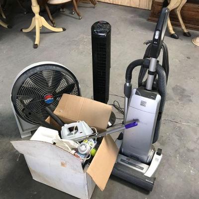 Vacuum, 2 Standing Room Fans and misc appliances. 