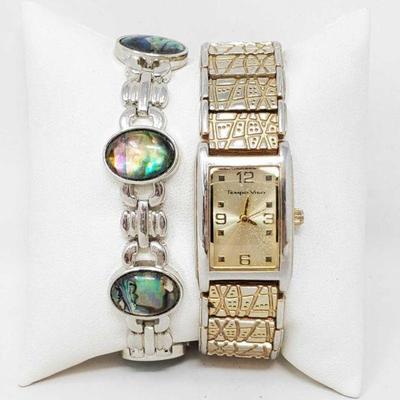 #1127 â€¢ Tempo Viso Watch and Bracelet approx 7"
