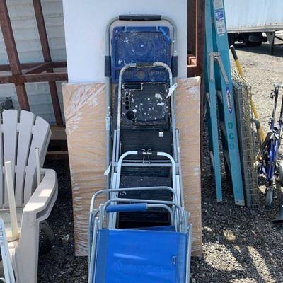 10096	
Approx. 3 Step Ladders, 2 Folding Chairs, 1 Folding Table, and 1 Screen
Approx. 3 Step Ladders, 2 Folding Chairs, 1 Folding Table,...