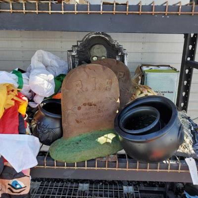 10074	
Halloween and Christmas Decorations
Halloween and Christmas Decorations, 4 Blow Up Christmas, 4 Halloween Signs, 3 Buckets, Fiber...