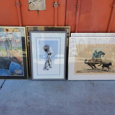 4002	
6 Pieces of Framed Western Art, Nocona Boots Posters
Frames ranging in size from 26" x 34" to 29" x 20"
