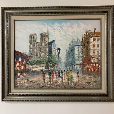 BURNETT Framed Parisian Street Scene $125