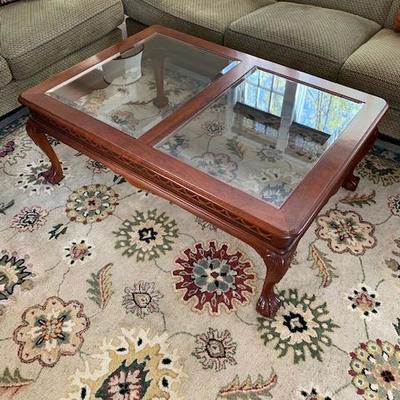 Chippendale Style Glass Top Cocktail Table $225.00
