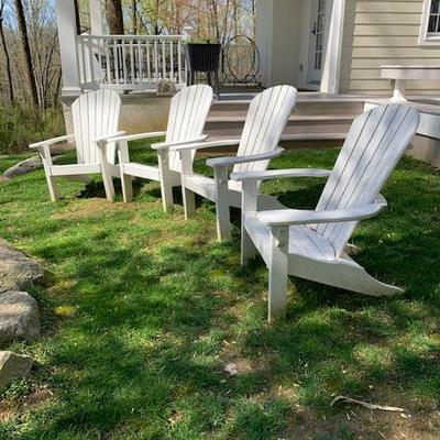 Set of 4 White composite weather friendly Adirondack Chairs $425.00