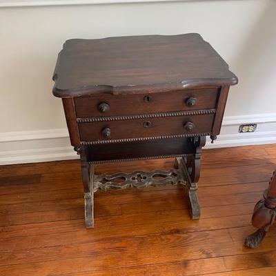 Antique 2-Drawer Side Table $50 as is